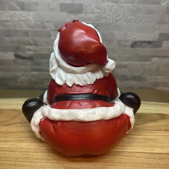 Santa Claus Stocking Holder Mantle Sitter Beard Hook Christmas Decor Red Resin - Picture 7 of 10